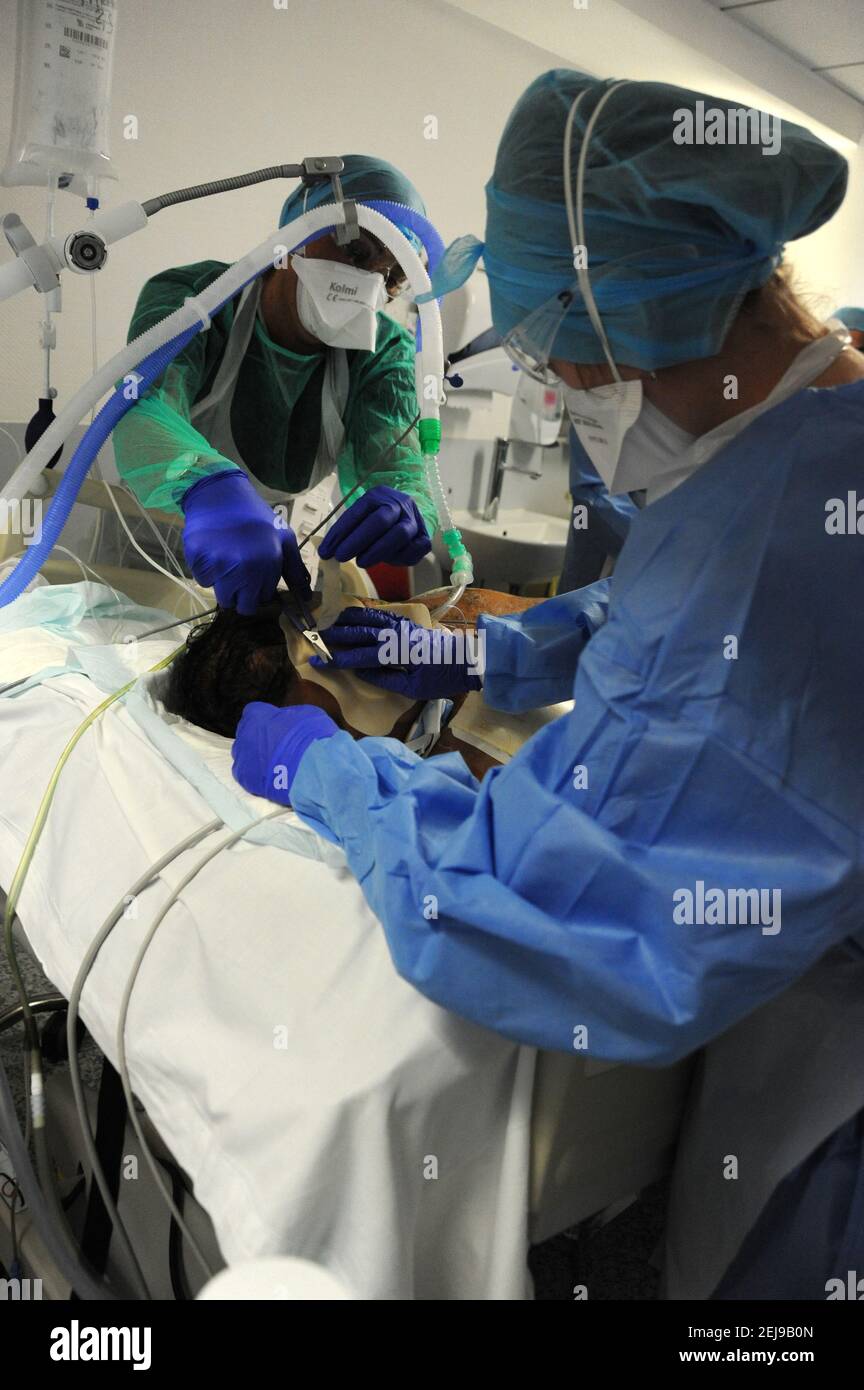 Unité de soins intensifs médicaux Covid-19 Banque D'Images