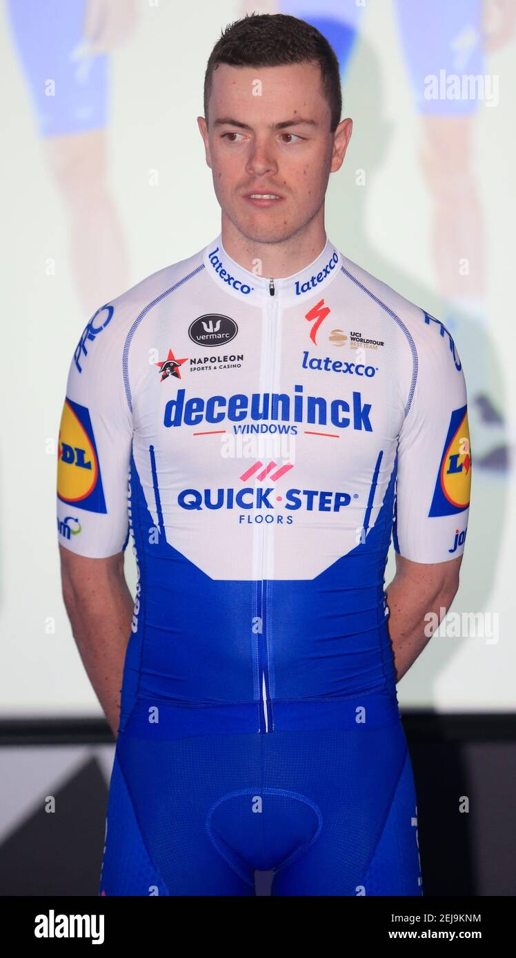 Français Remi Cavagna de Deceuninck - Quick-Step photographié lors de la  présentation de l'équipe belge de vélo Deceuninck - Quick-Step à Calpe,  Espagne, vendredi 10 janvier 2020. BELGA PHOTO JOMA (photo de