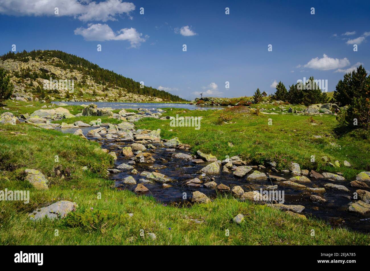 Lacs Carlit, les Bouillouses, en été (Pyrénées Orientales, France) ESP: Lagos del Carlit, en las Bulloses, en verano (Francia) Banque D'Images