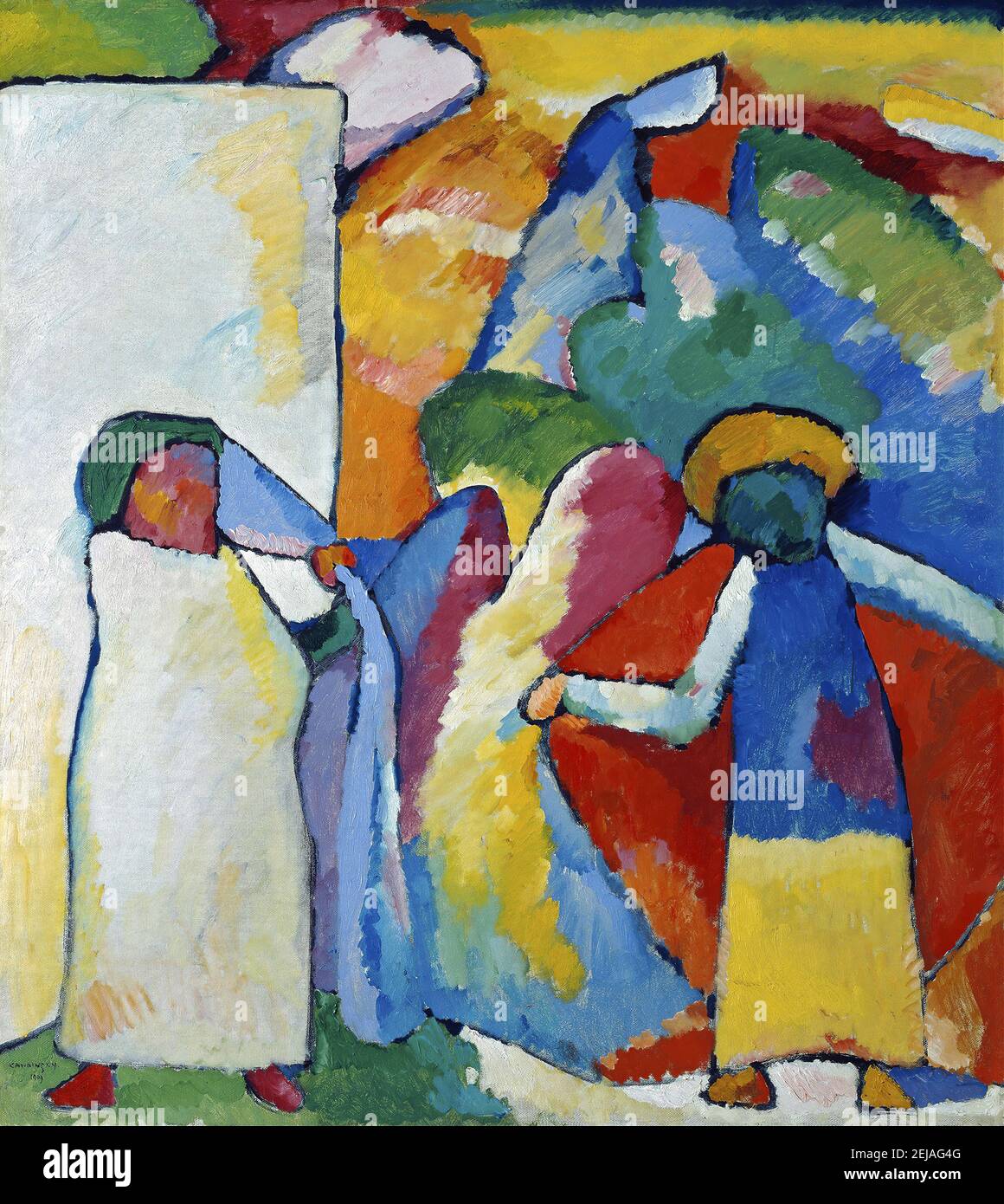 Improvisation 6 (africaine). Musée: Städtische Galerie im Lenbachhaus, Munich. Auteur: Wassily Vasilyevitch Kandinsky. Banque D'Images