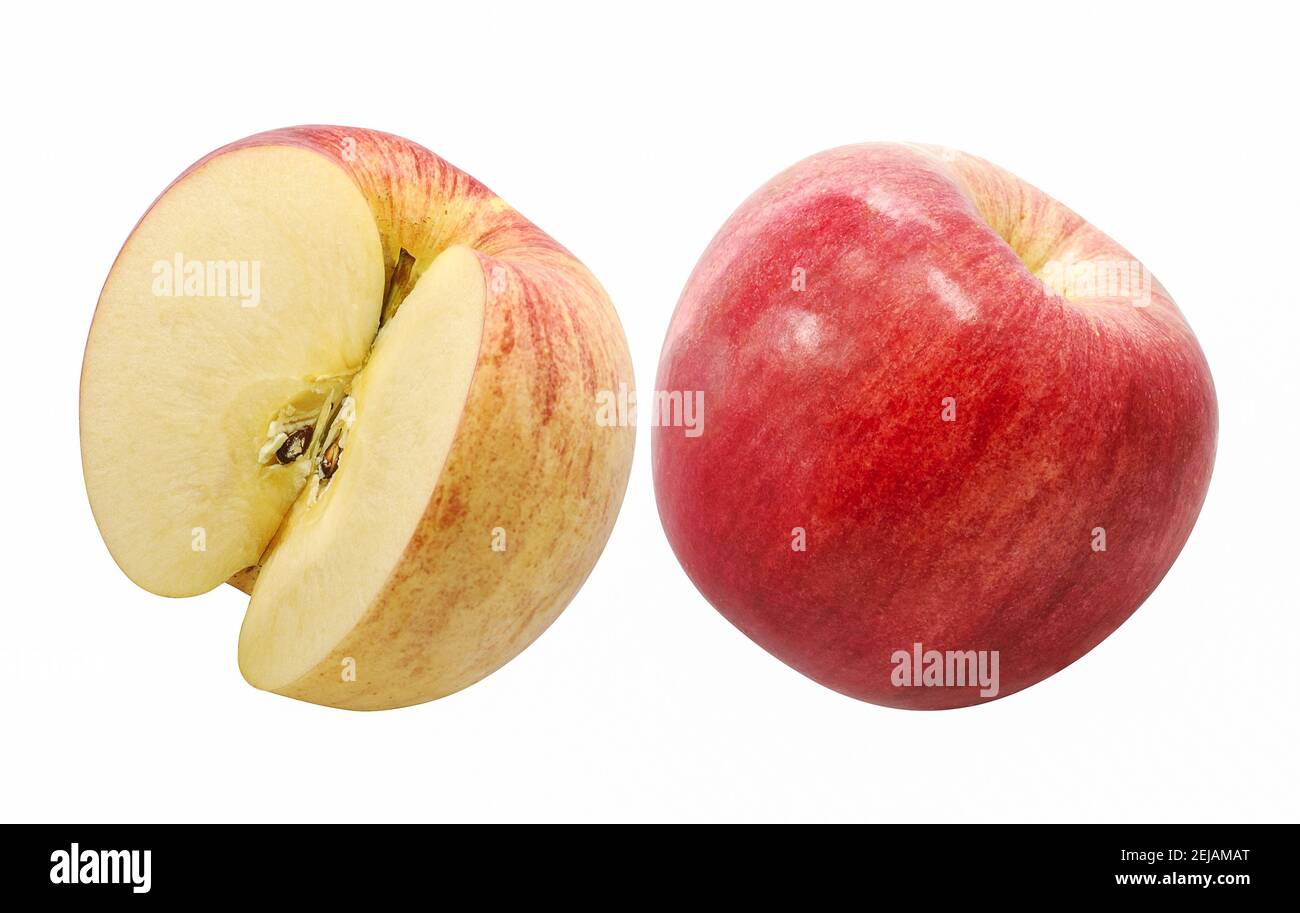 Pommes fraîches isolées sur fond blanc Banque D'Images