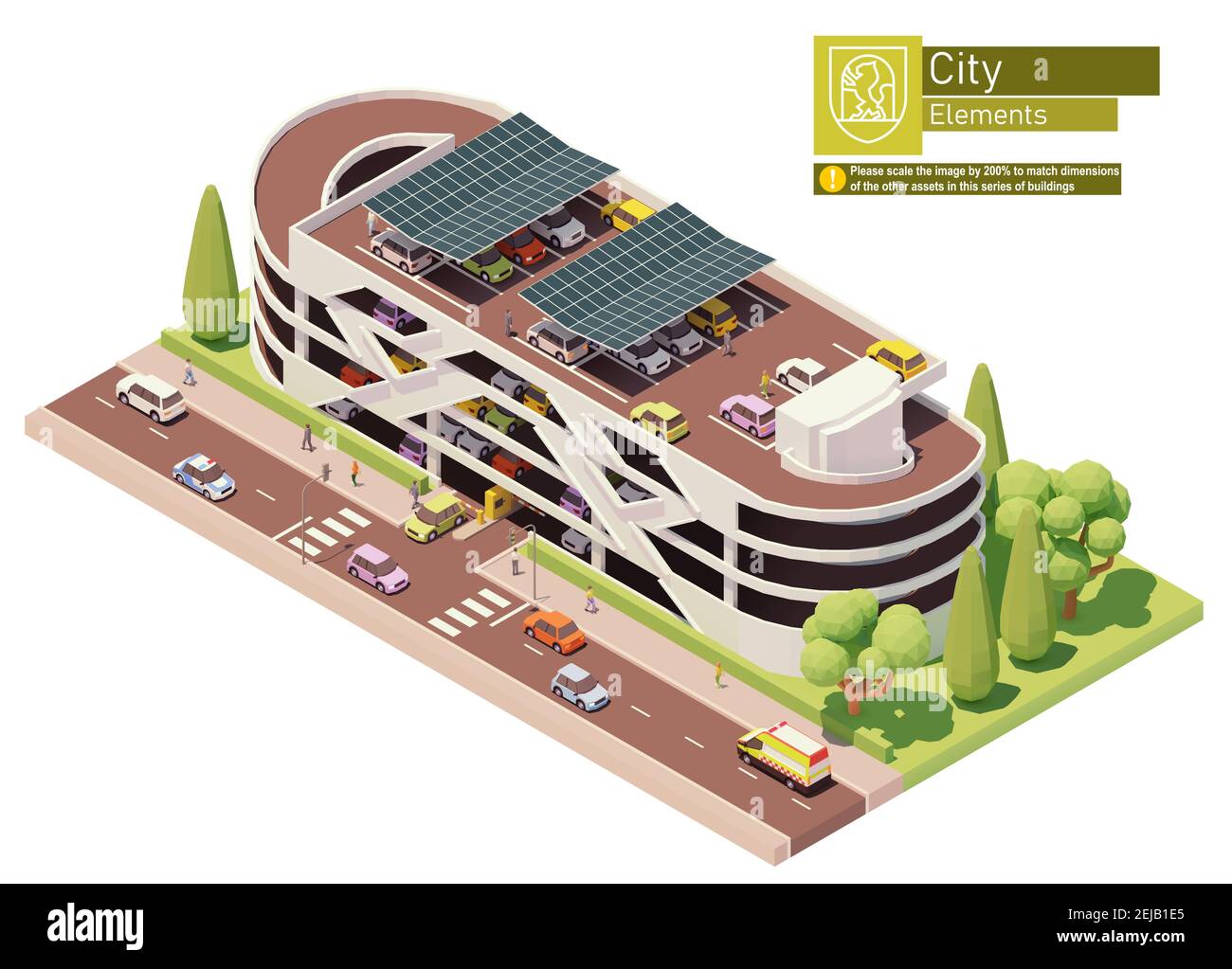 Parking vectoriel isométrique Illustration de Vecteur
