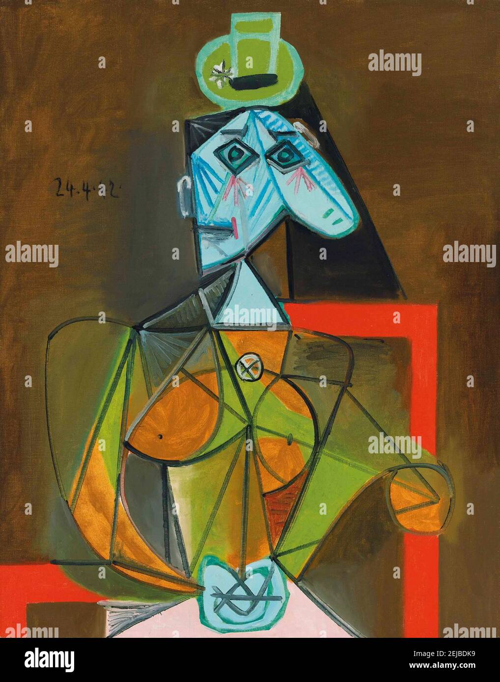 Femme dans un fauteuil (Dora Maar). Musée : COLLECTION PRIVÉE. Auteur: PABLO PICASSO. Banque D'Images