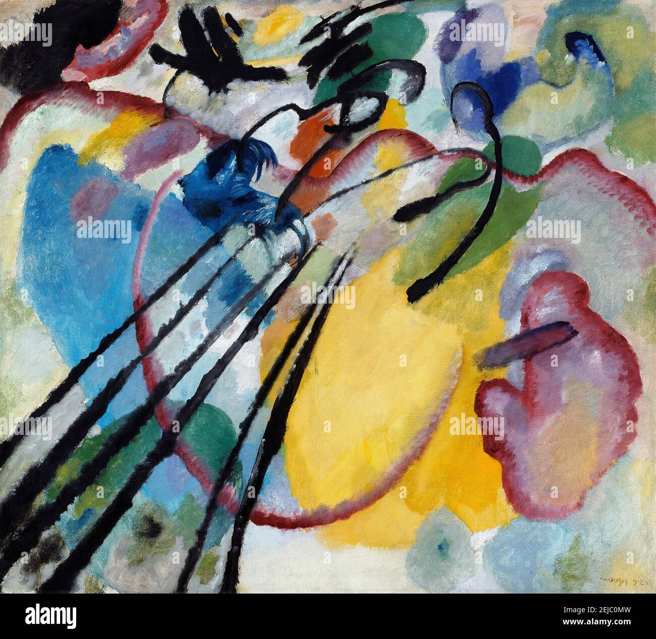 Improvisation 26 (Rowing). Musée: Städtische Galerie im Lenbachhaus, Munich. Auteur: Wassily Vasilyevitch Kandinsky. Banque D'Images