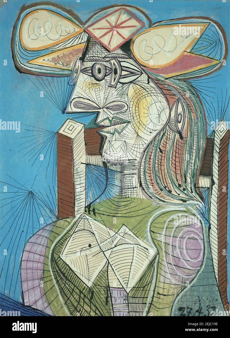 Femme assise (Dora). Musée: Fondation Beyeler, Bâle. Auteur: PABLO PICASSO. Banque D'Images