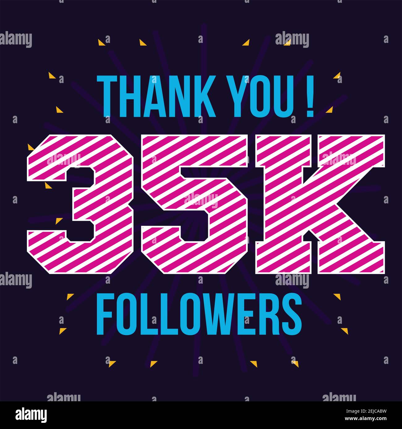 Salutation de la carte sociale remercier les abonnés. Félicitations, modèle de conception de suiveur Illustration de Vecteur