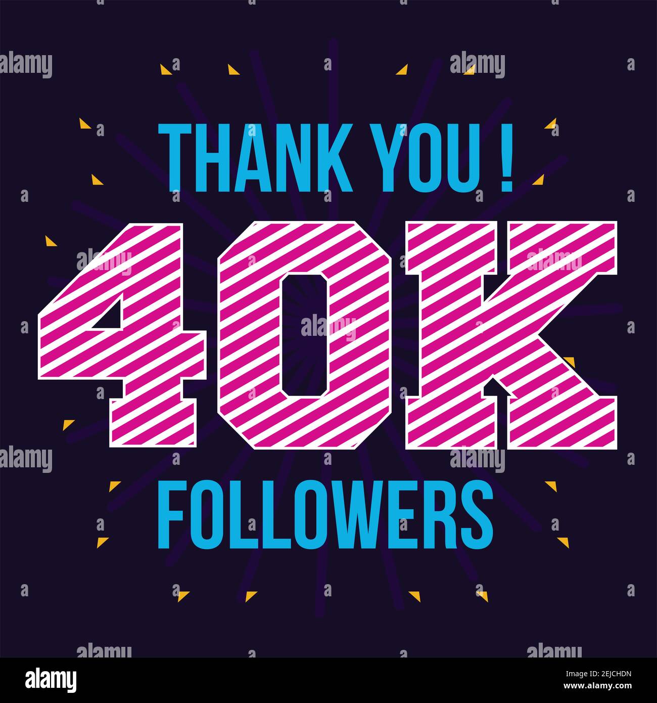 Salutation de la carte sociale remercier les abonnés. Félicitations, modèle de conception de suiveur Illustration de Vecteur