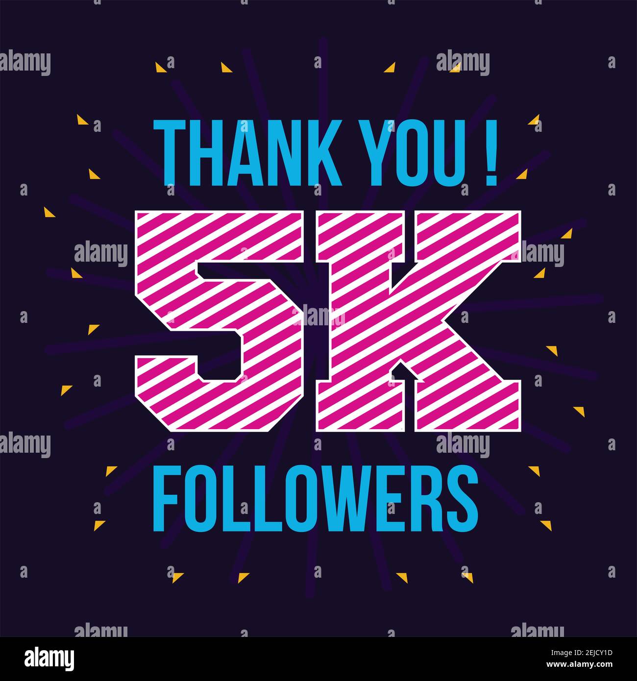 Salutation de la carte sociale remercier les abonnés. Félicitations, modèle de conception de suiveur Illustration de Vecteur