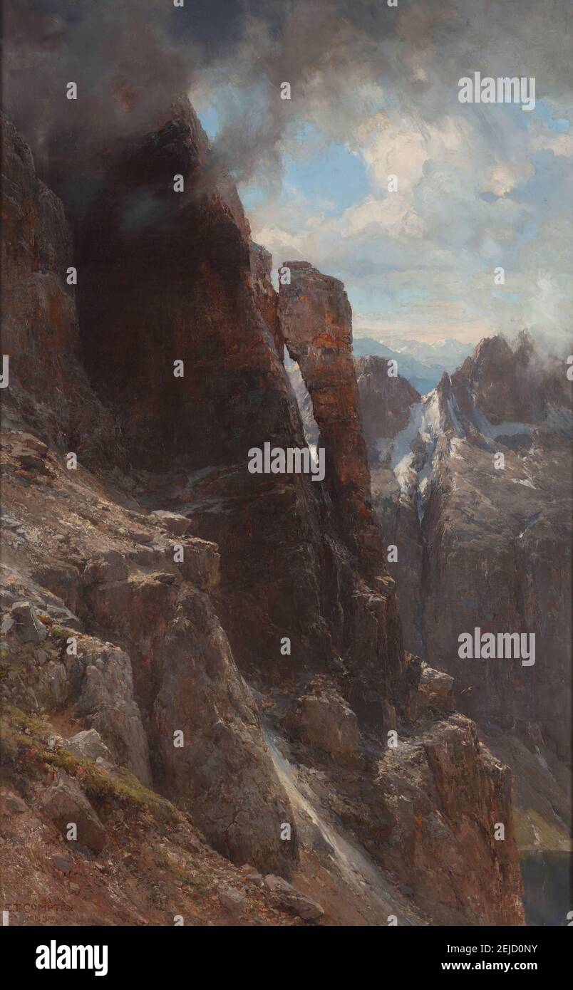 Paysage des Dolomites. Musée: Moderna galerija, Zagreb. Auteur: Edward Theodore Compton. Banque D'Images