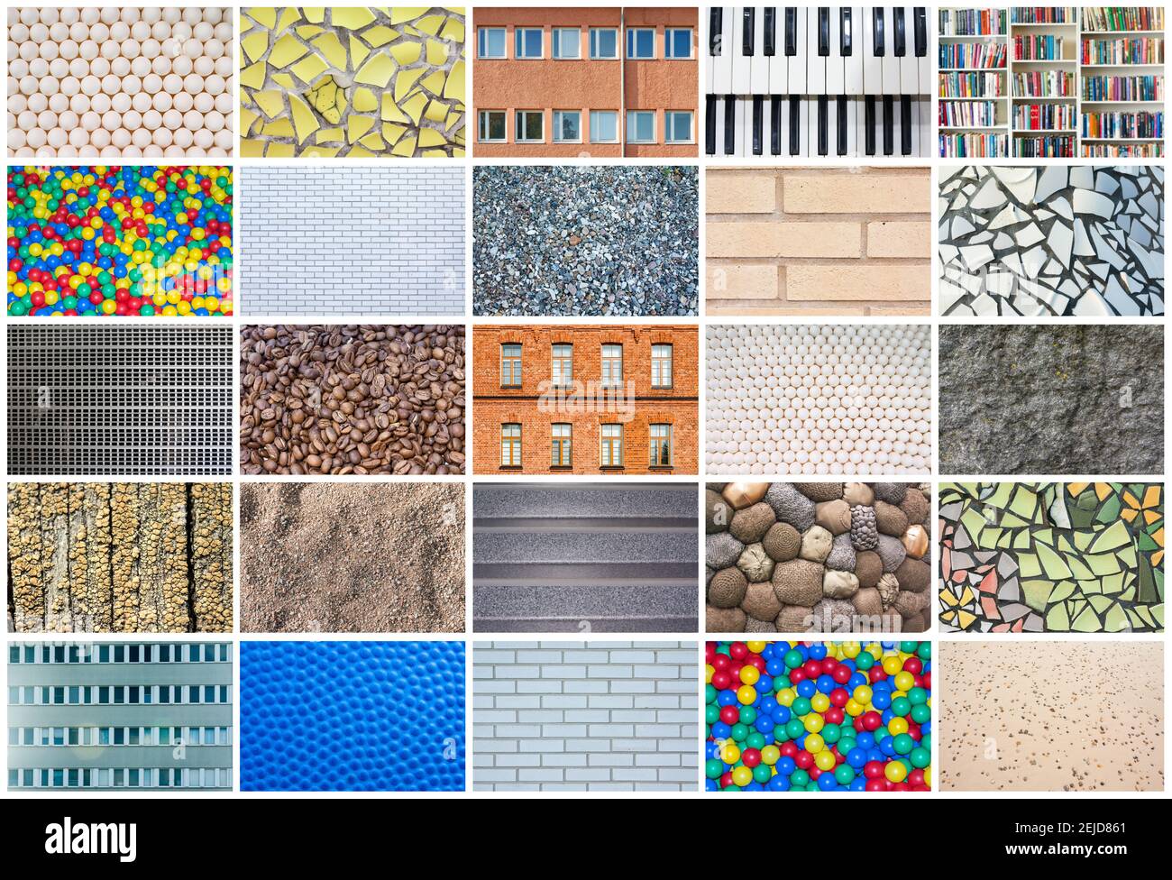 Collage de 25 textures différentes, pleine taille Banque D'Images