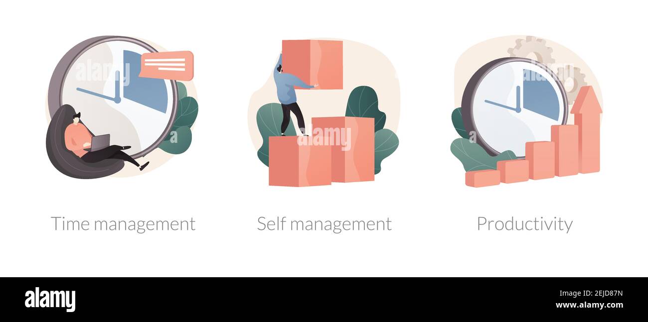 Illustrations vectorielles abstraites de logiciels de productivité. Illustration de Vecteur