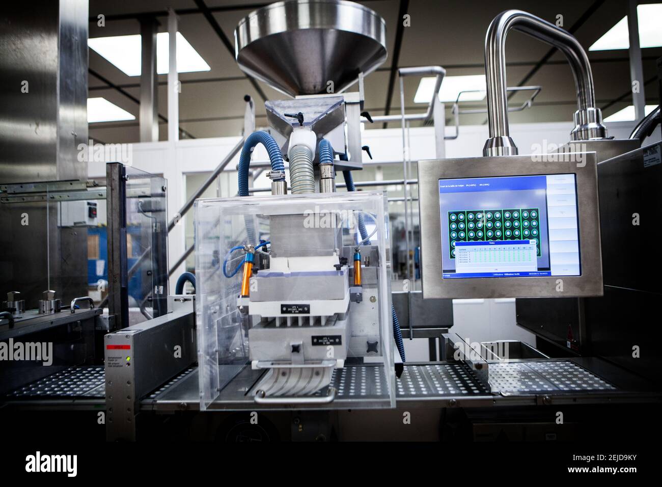 Industrie pharmaceutique spécialisée dans la production de comprimés. Banque D'Images