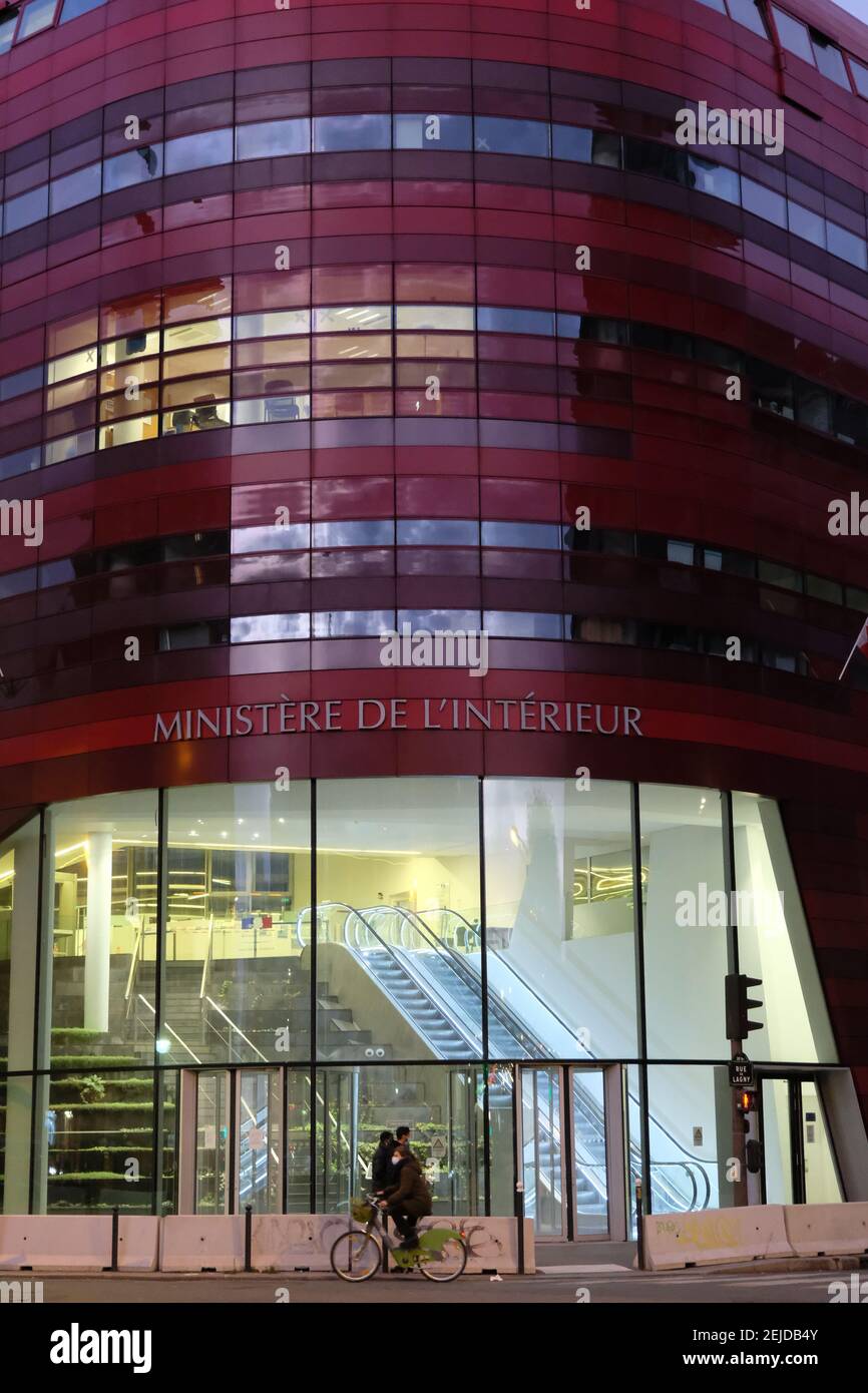 Bâtiment du Ministère français de l'intérieur à Paris Banque D'Images
