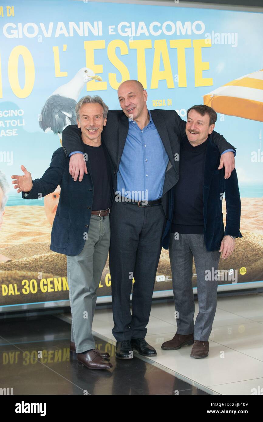 Aldo Baglio, Giovanni Storti, Giacomo Poretti, alias: 'Aldo, Giovanni and  Giacomo' Photocall du film italien 'Odio l'Estate' (photo de Matteo  Nardone/Pacific Press/Sipa USA Photo Stock - Alamy