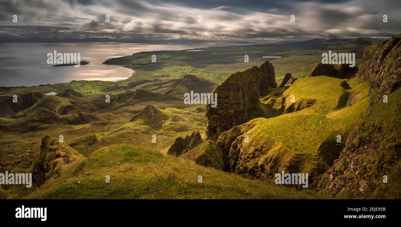 La Table à Quiraing à Trotternish Ridge, île de Skye, Écosse Banque D'Images