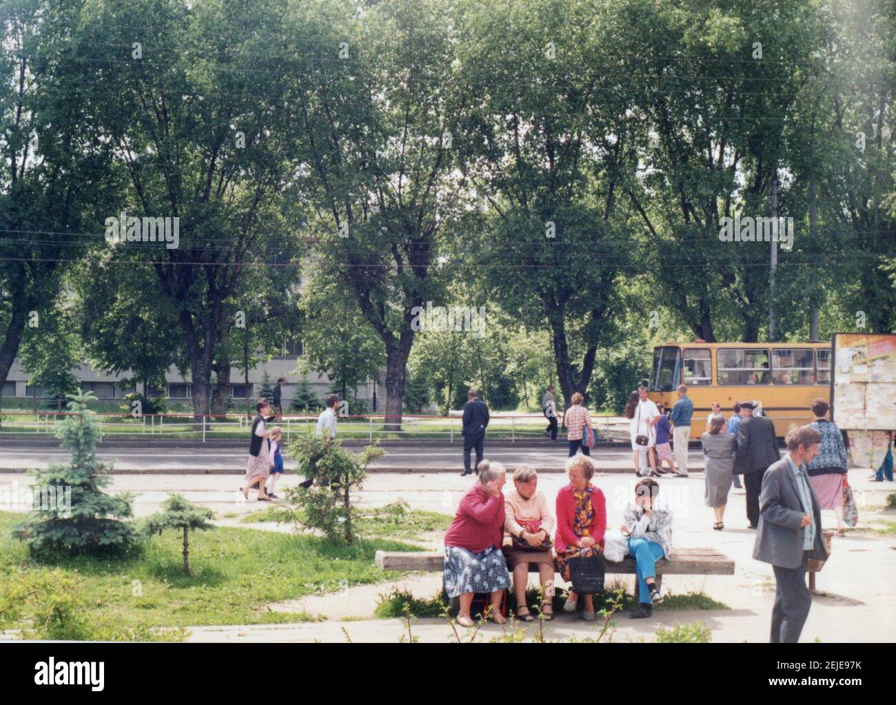Photo d'époque de la ville de Gomel, Biélorussie années 1990. Banque D'Images