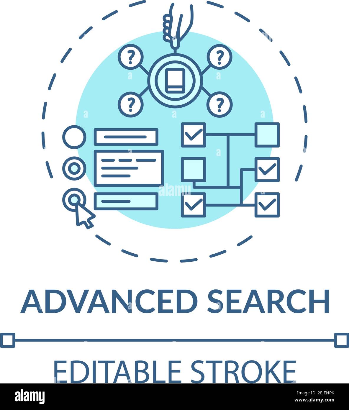 Icône de concept de recherche avancée Illustration de Vecteur