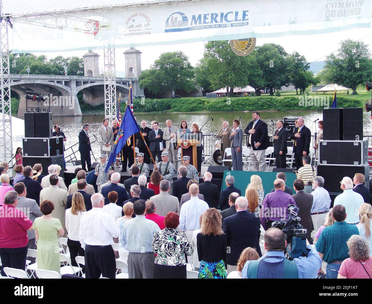 Vendredi 19 juin 2009 WILKES-BARRE, COMTÉ DE LUZERNE, Pennsylvanie, États-Unis. Vues de l'ouverture officielle du Riverfront Common à Wilkes-barre, Pennsylvanie, États-Unis. Le parc le long de la rivière Susquehanna a officiellement ouvert ses portes le 19 juin 2009, avec une cérémonie d'inauguration à 4 h. Banque D'Images