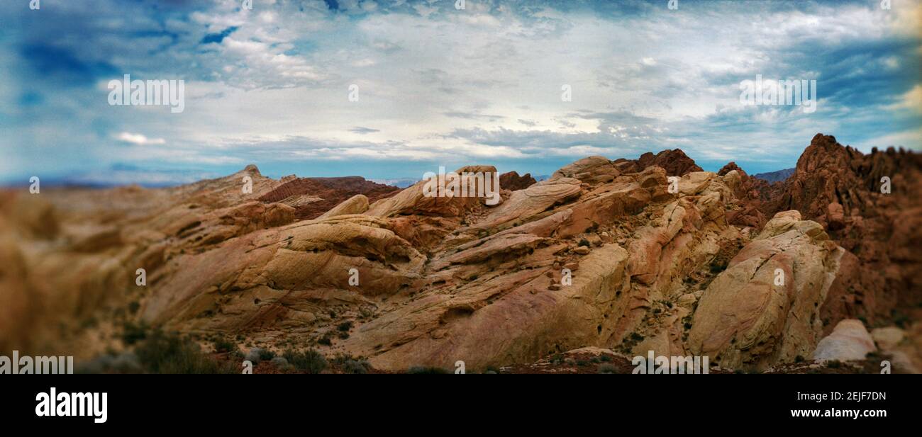 Formations rocheuses dans le parc national de la Vallée de feu, vallée de Moapa, Nevada, États-Unis Banque D'Images
