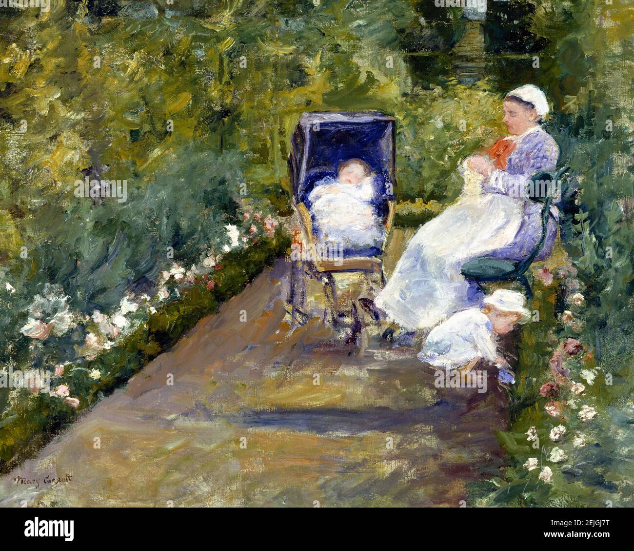Mary Cassatt (1844-1926) 'les enfants dans un jardin (l'infirmière)', huile sur toile, 1878 Banque D'Images