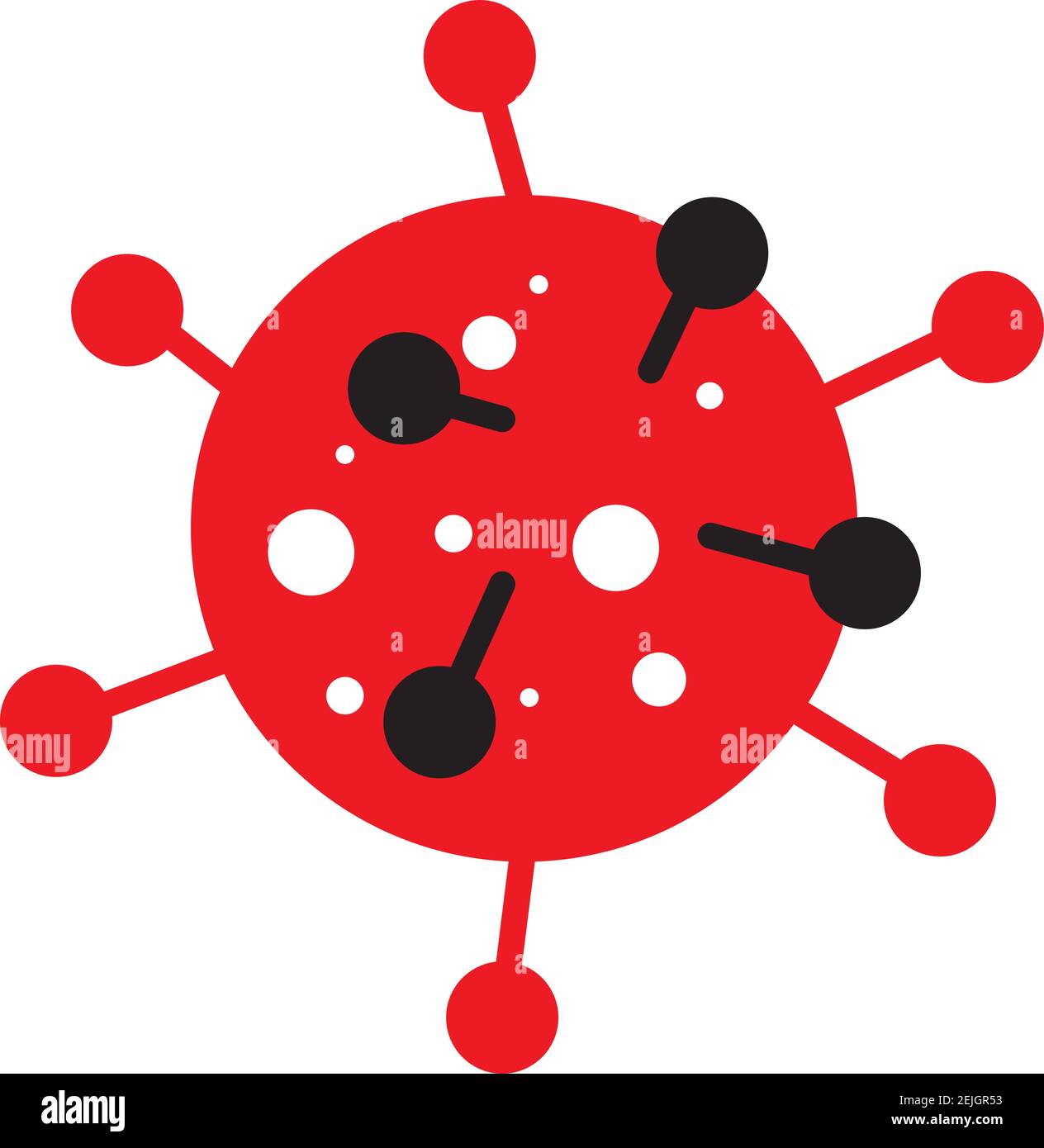 Bactéries coronavirus Cell Icon, 2019-nCoV, Covid-2019, Covid-19 bactéries coronavirus nouvelles. Concepts de non infection et d'arrêt du coronavirus. Coro dangereux Illustration de Vecteur