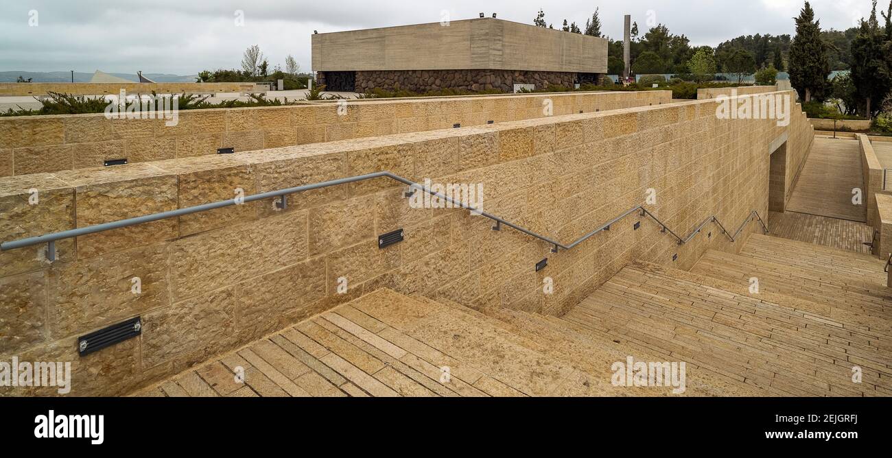 Vue extérieure du musée, Yad Vashem, Musée de l'Holocauste, Jérusalem, Israël Banque D'Images