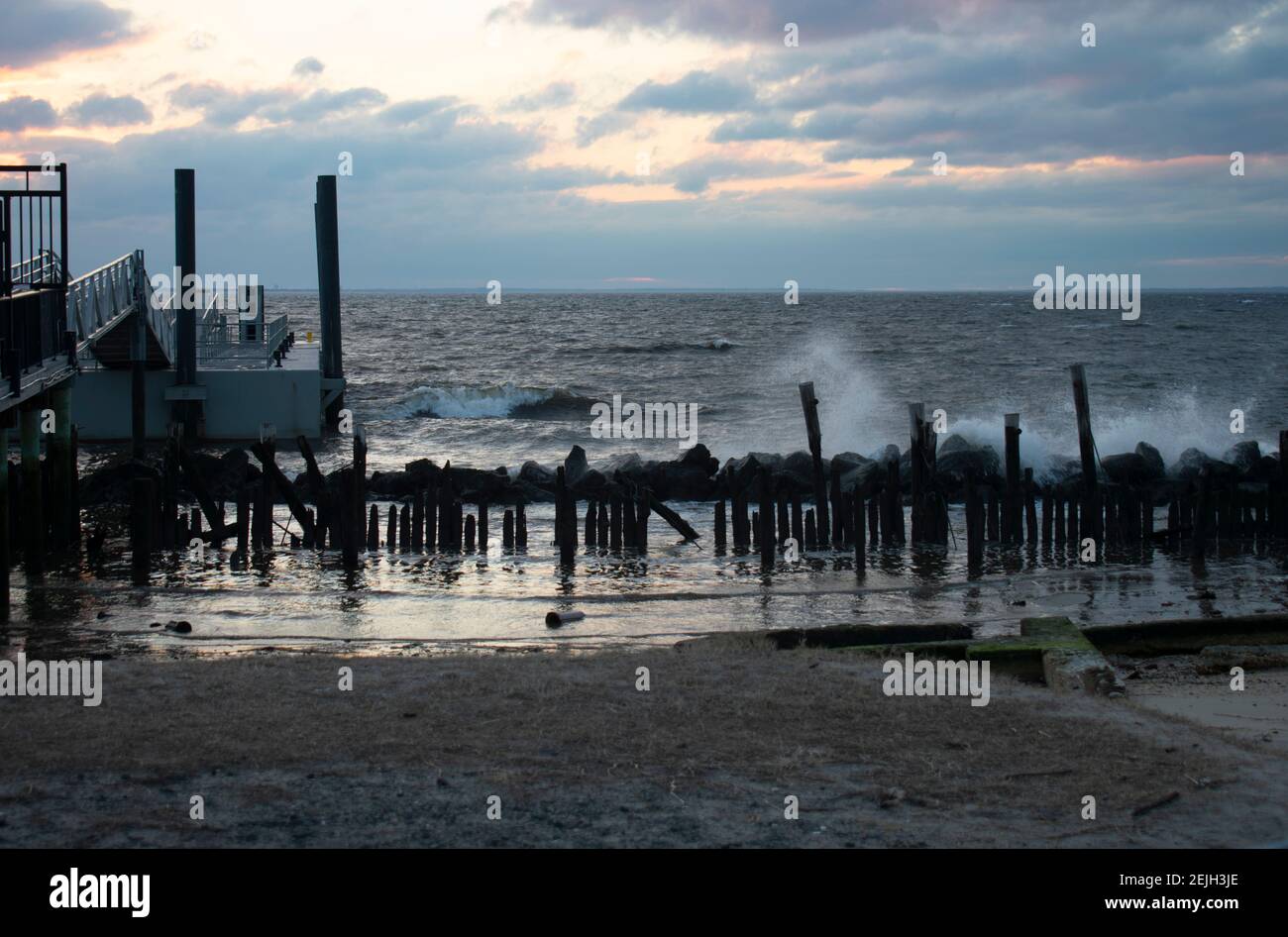 Sandy Hook Bay avec la mer de bâbord -15 Banque D'Images