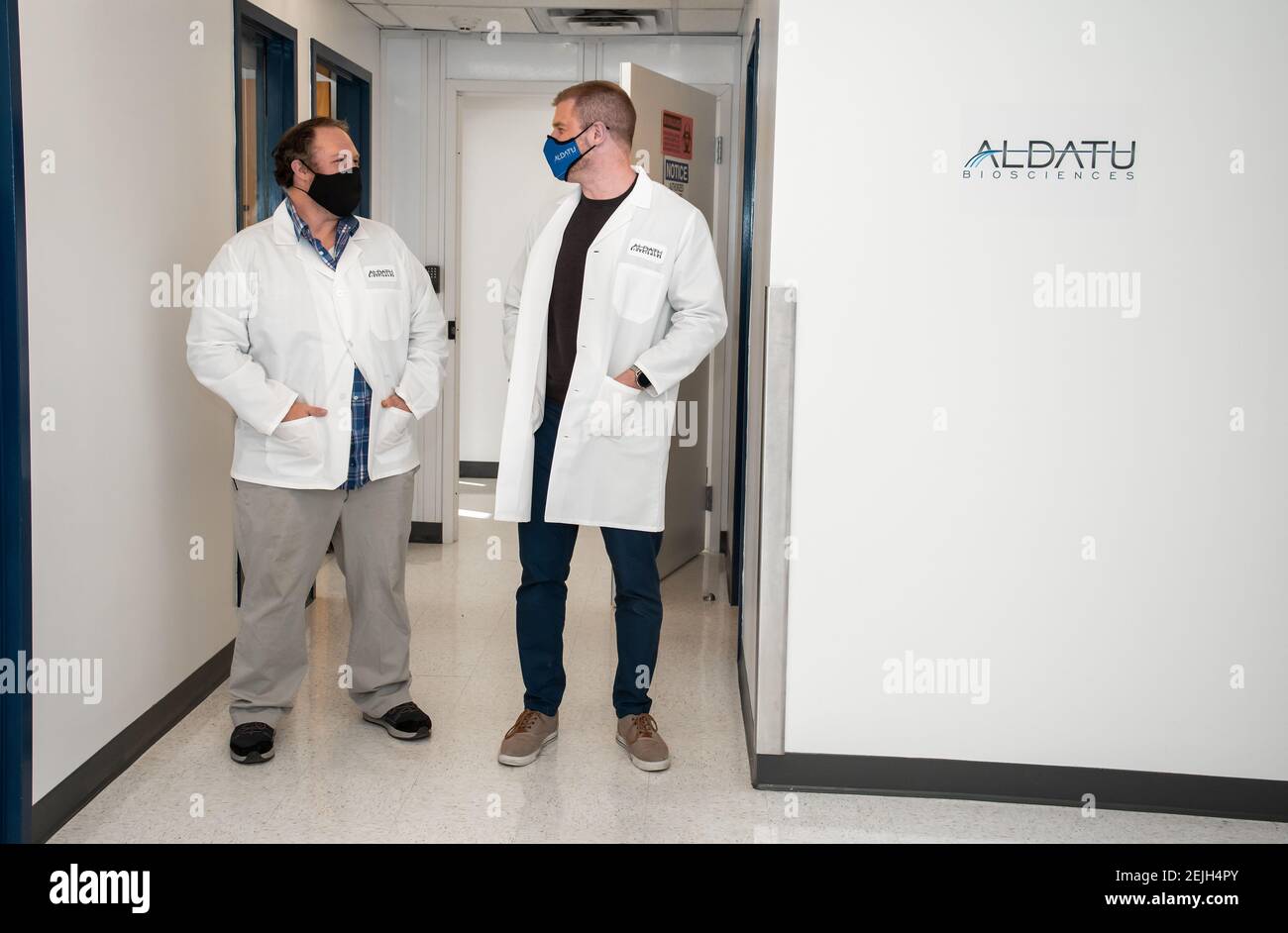 Aldatu Biosciences à Watertown, a développé un test rapide pour la détection COVID-19 appelé PANDAA QDX™ SARS-CoV-2 utilisé à Boston. Banque D'Images