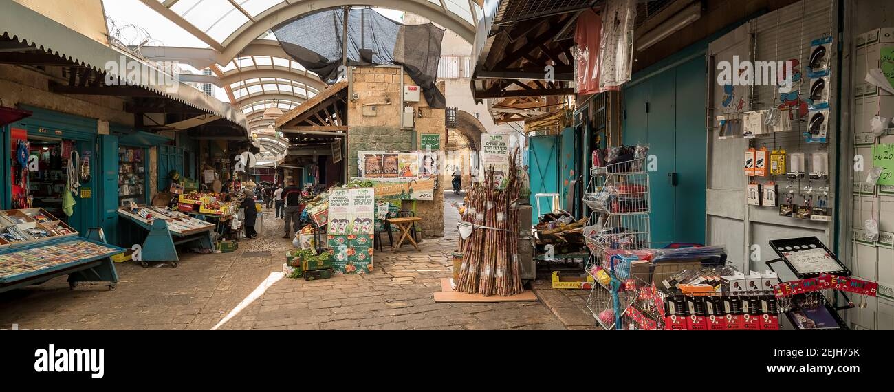 Vue sur un marché, Bazar turc, Acre (Akko), Israël Banque D'Images