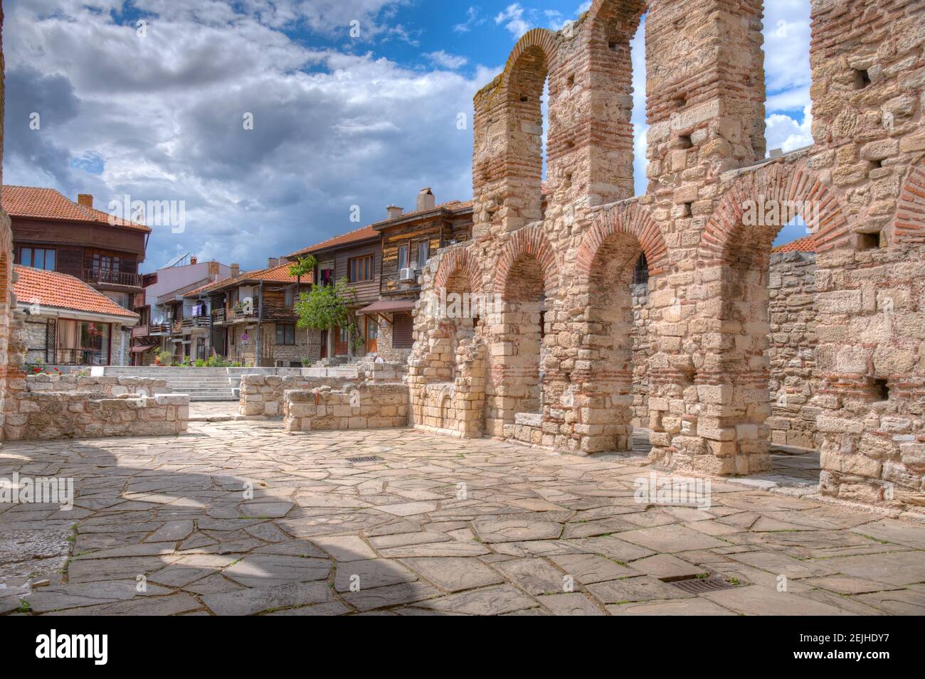 Ruines de l'église Sainte-Sophie à Nessebar, Bulgarie Banque D'Images