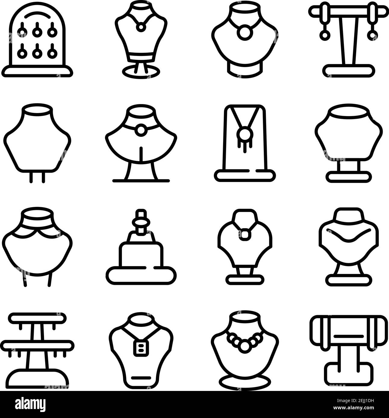 Icône de maquette de bijoux. Contour bijoux maquette vecteur icône pour la conception de Web isolé sur fond blanc Illustration de Vecteur