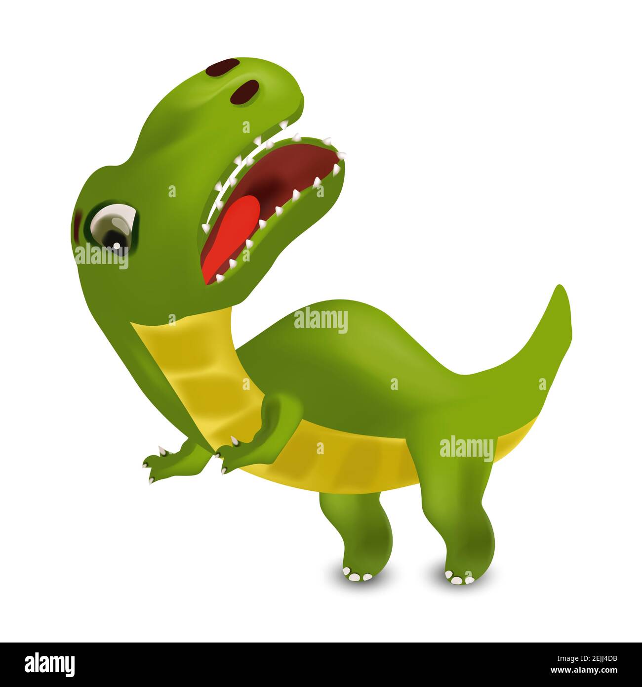 Dinosaures Tyrannosaurus personnage de dessin animé. Un dinosaure maléfique sur fond blanc pour votre conception. Illustration vectorielle 3D. Illustration de Vecteur
