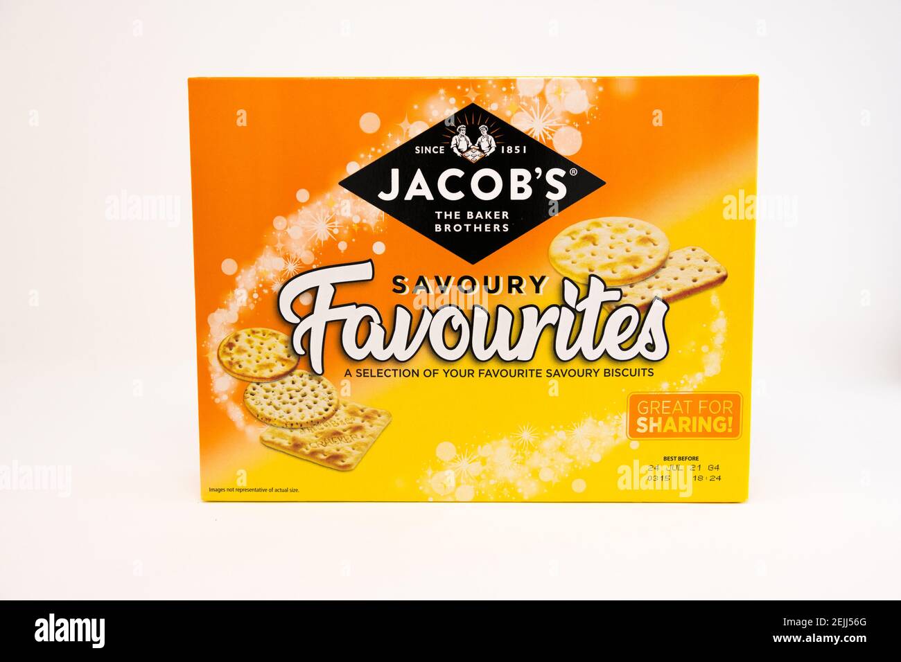 Boîte de biscuits salés Jacob's préférés. Banque D'Images