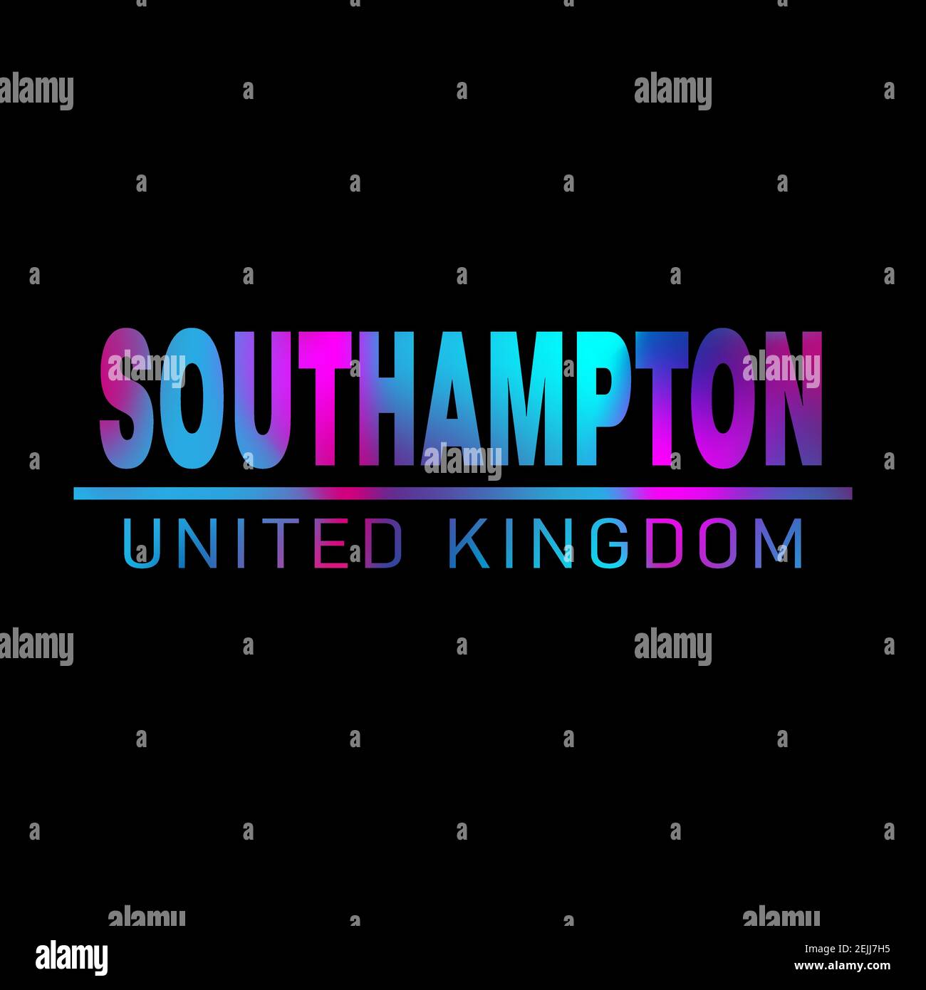 Southampton. Bannière de texte typographique colorée. Vector le mot southampton design. Peut être utilisé pour le logo, la carte, l'affiche, le titre et le beau titre Illustration de Vecteur