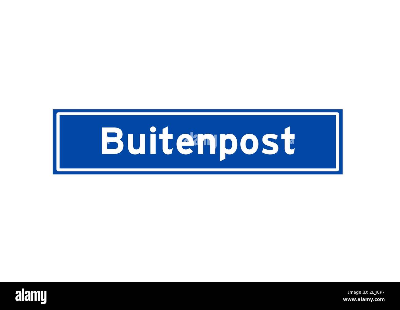 Buitenpost isolé Hollandais lieu nom signe. Signe de la ville depuis les pays-Bas. Banque D'Images