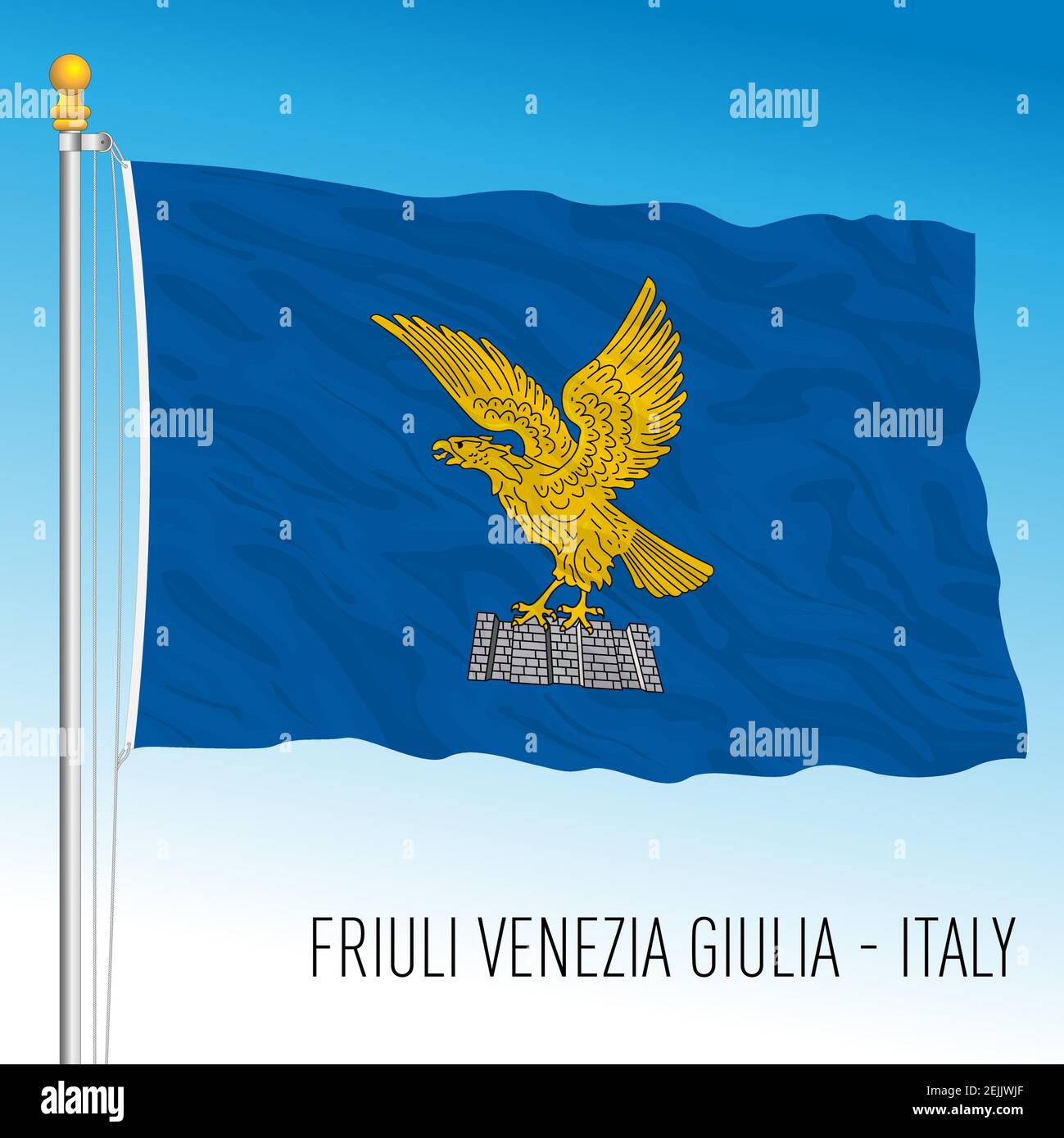 Friuli Venezia Giulia, drapeau de la région, République italienne, illustration vectorielle Illustration de Vecteur