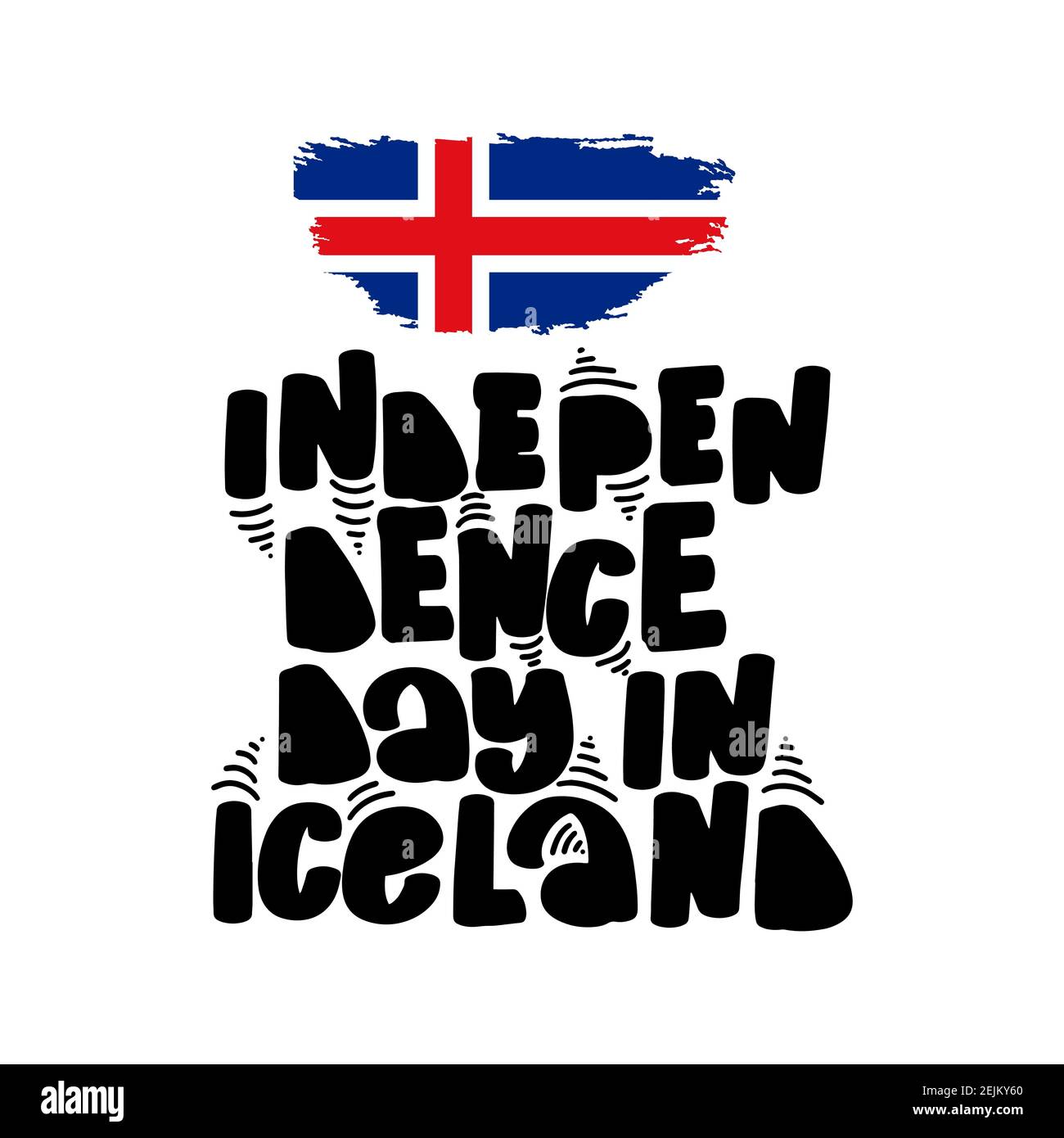 Carte de vœux de la bonne République d'Islande, bannière, imprimé poster. Illustration de Vecteur