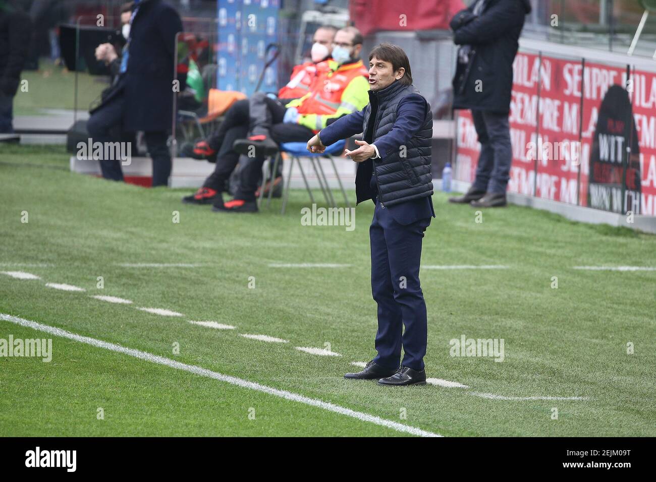 derby Milan vs Inter championnat 2020 21 dans la photo: CONTE ANTONIO Banque D'Images