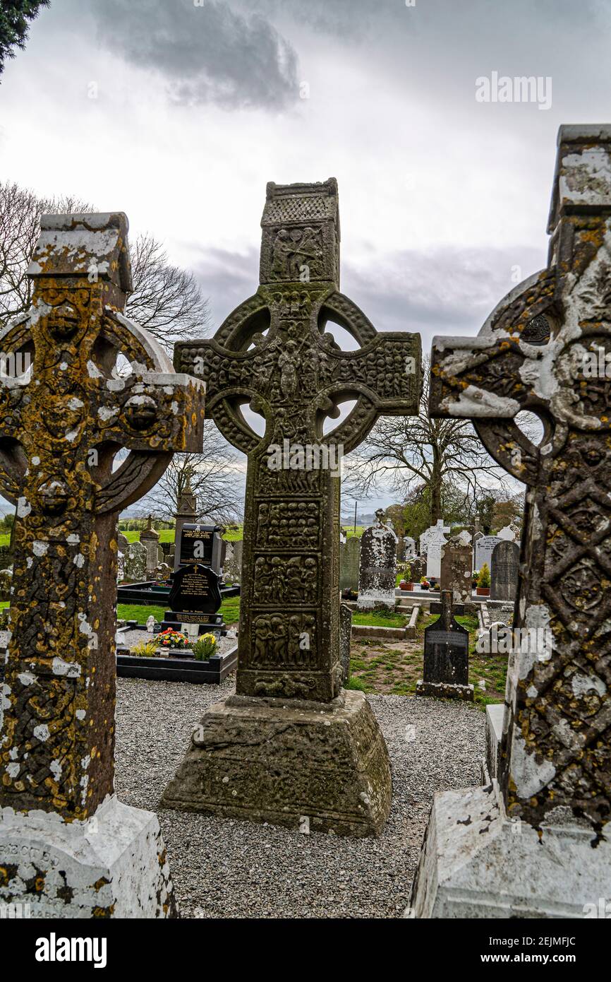 Tymullen, Irlande. 4 mai 2016. Monasterboice est près de Drogheda, et il a été fondé au 5ème siècle par Saint Bhuithe. Banque D'Images