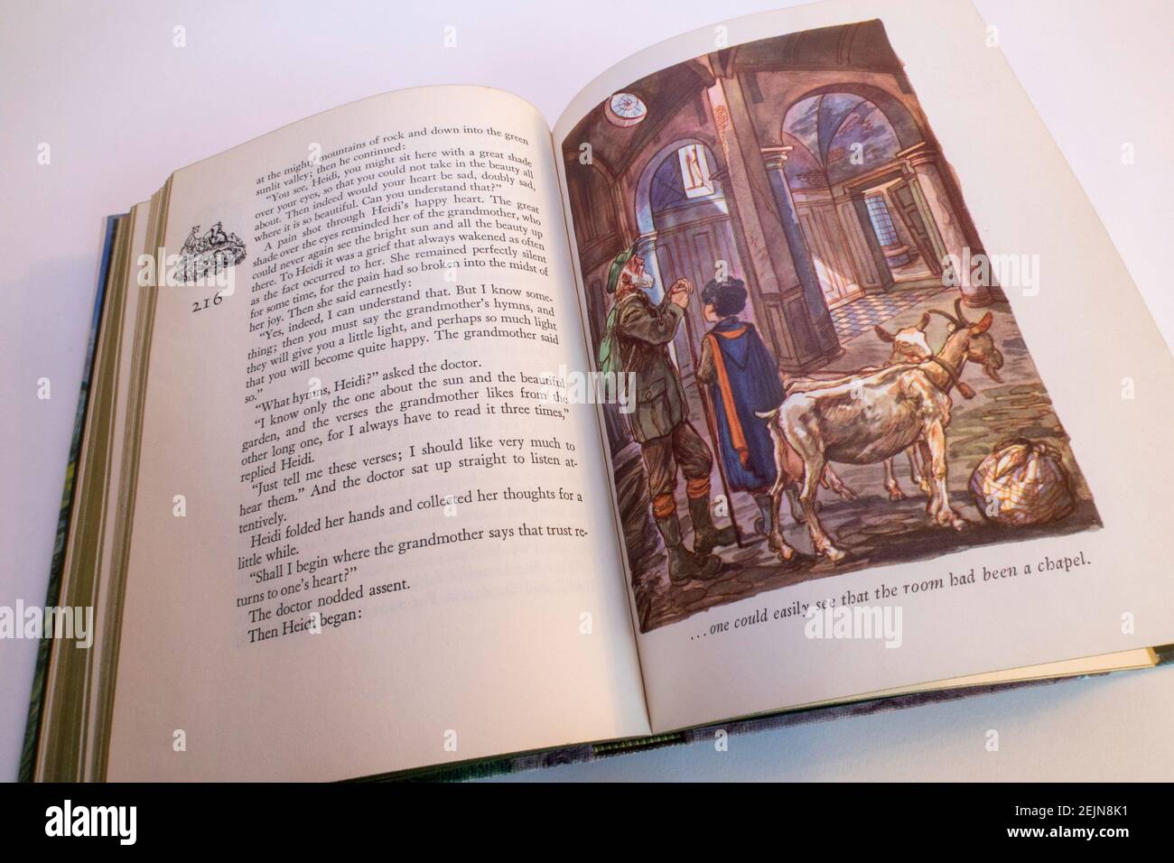 Le roman classique Heidi présente des illustrations dans cette publication, USA Banque D'Images