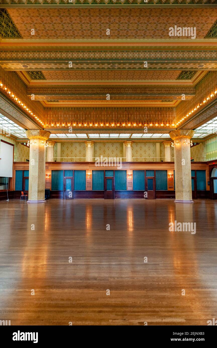 Salle de commerce de l'ancien Chicago stock Exchange restaurée, l'Art Institute of Chicago, Chicago, Illinois, États-Unis Banque D'Images