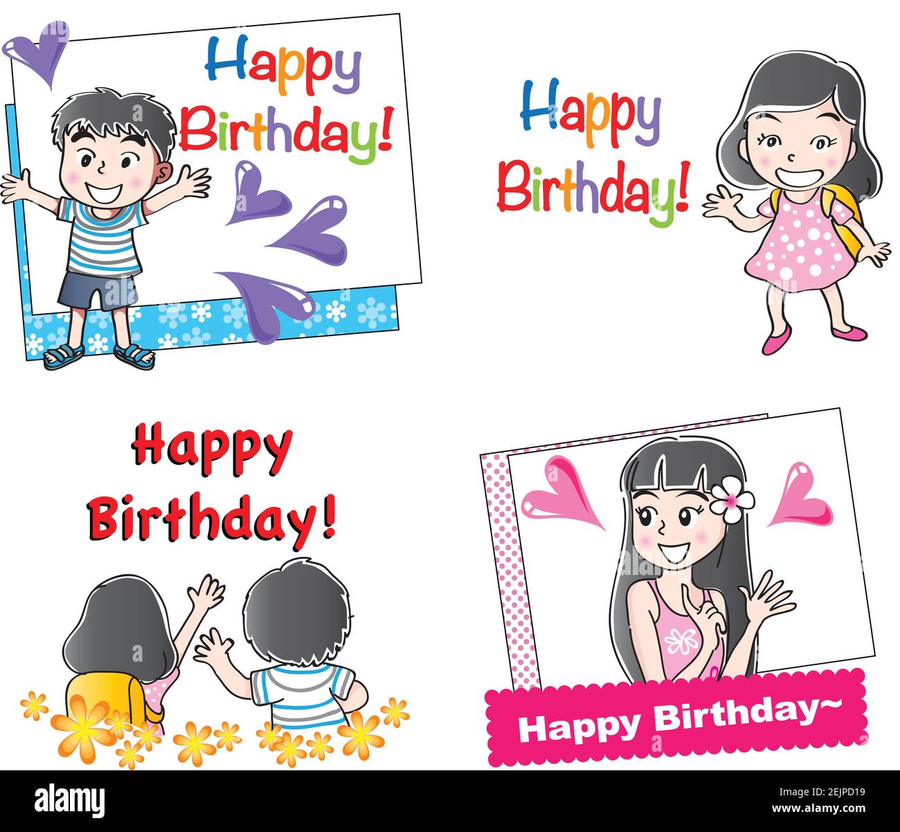 Carte A Gateau D Anniversaire A Dessin Anime Vectoriel Pour Enfants Image Vectorielle Stock Alamy