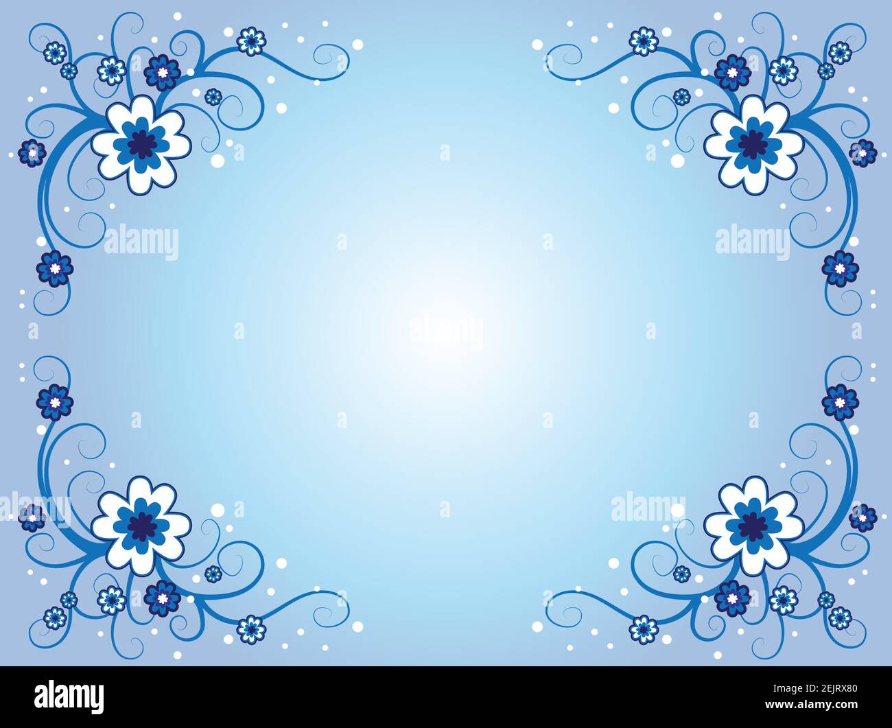 fond de cadre de bordure de fleurs bleues vectorielles Illustration de Vecteur