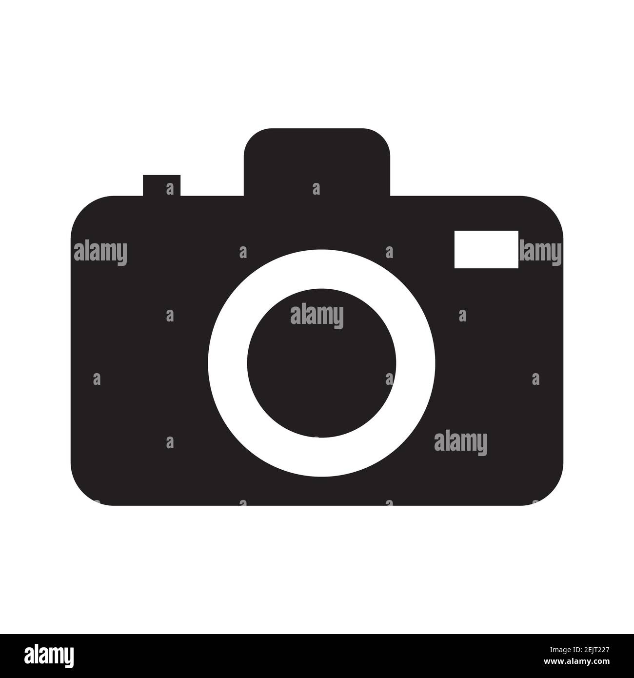 icône de caméra sur fond blanc vectoriel. Banque D'Images