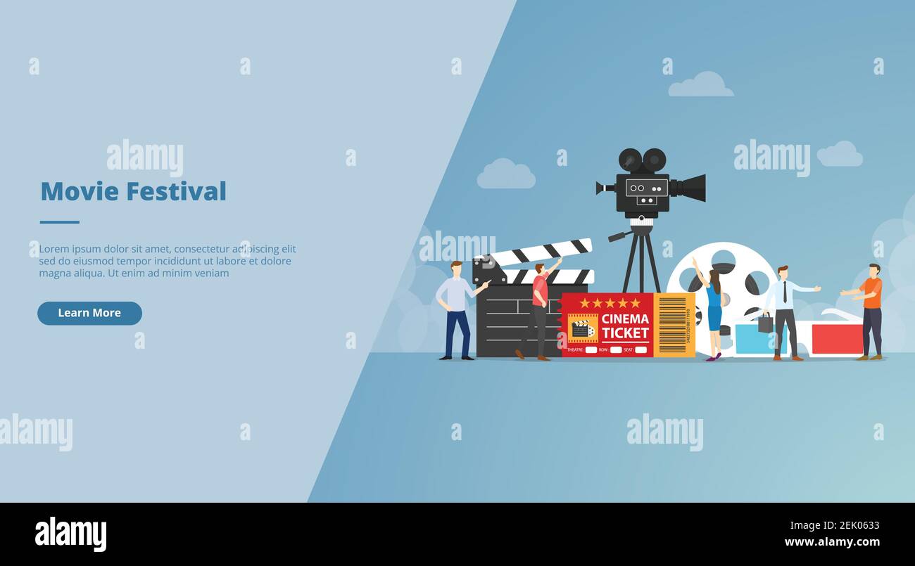film festival concept pour le modèle de conception de site web bannière ou diapositive illustration vectorielle de la couverture de la présentation Banque D'Images