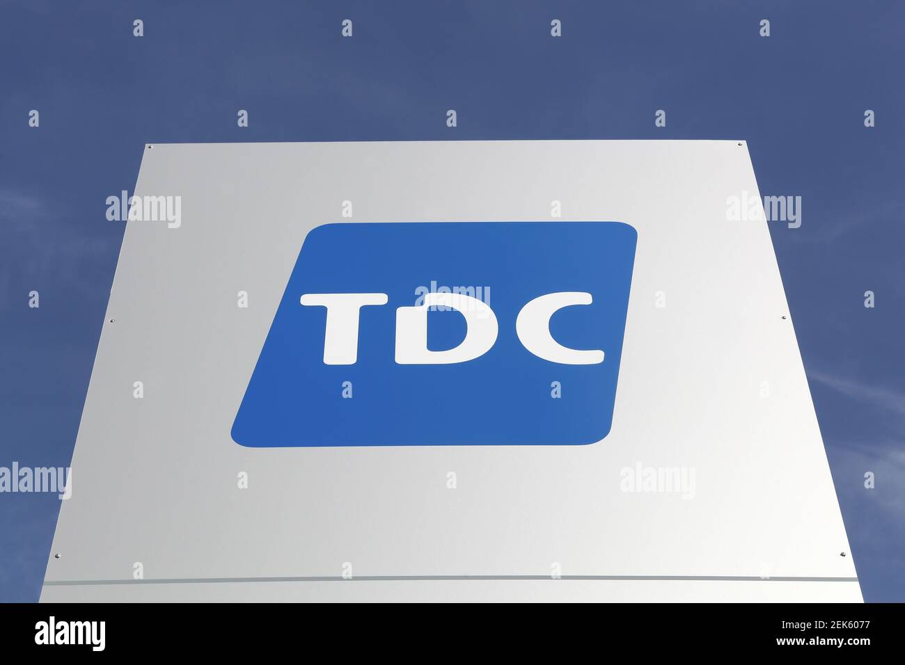 Aarhus, Danemark - 13 mai 2016 : TDC est une société danoise de télécommunications et la plus grande compagnie de téléphone du Danemark Banque D'Images