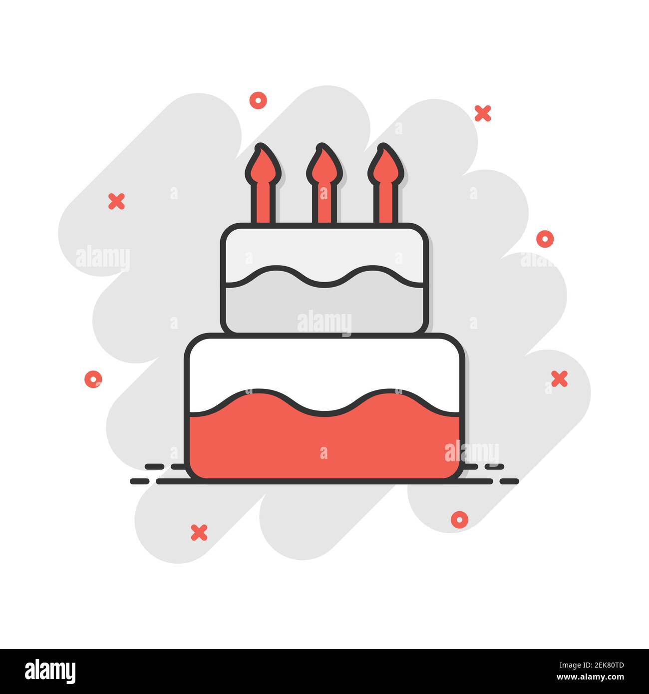 Icone De Gateau D Anniversaire De Dessin Anime En Style Comique Pictogramme D Illustration Du Panneau De Muffin A Tarte Frais Concept D Entreprise Cupcake Image Vectorielle Stock Alamy