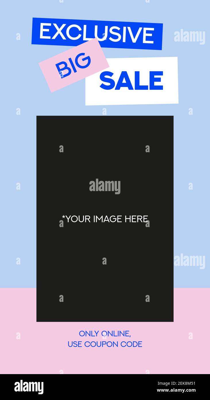 Modèle de grandes histoires bleues et roses modifiable. Illustration vectorielle Illustration de Vecteur