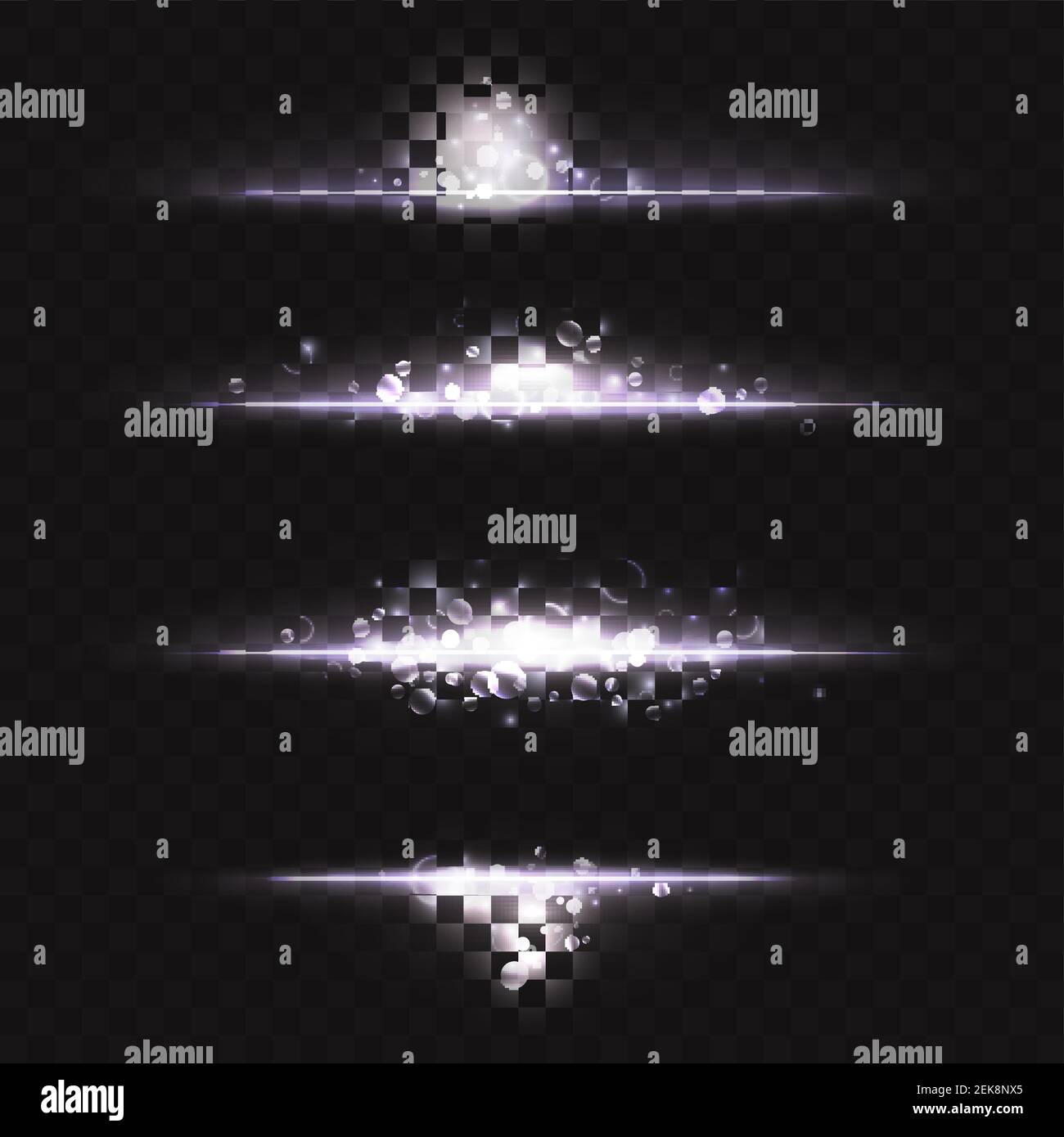 Illustration vectorielle à effet lumineux argenté. Magic brillant blanc froid poussière pour le design de bannière, lumière étincelante traînée avec éclat scintillant et brillant brillant sur fond noir transparent Illustration de Vecteur