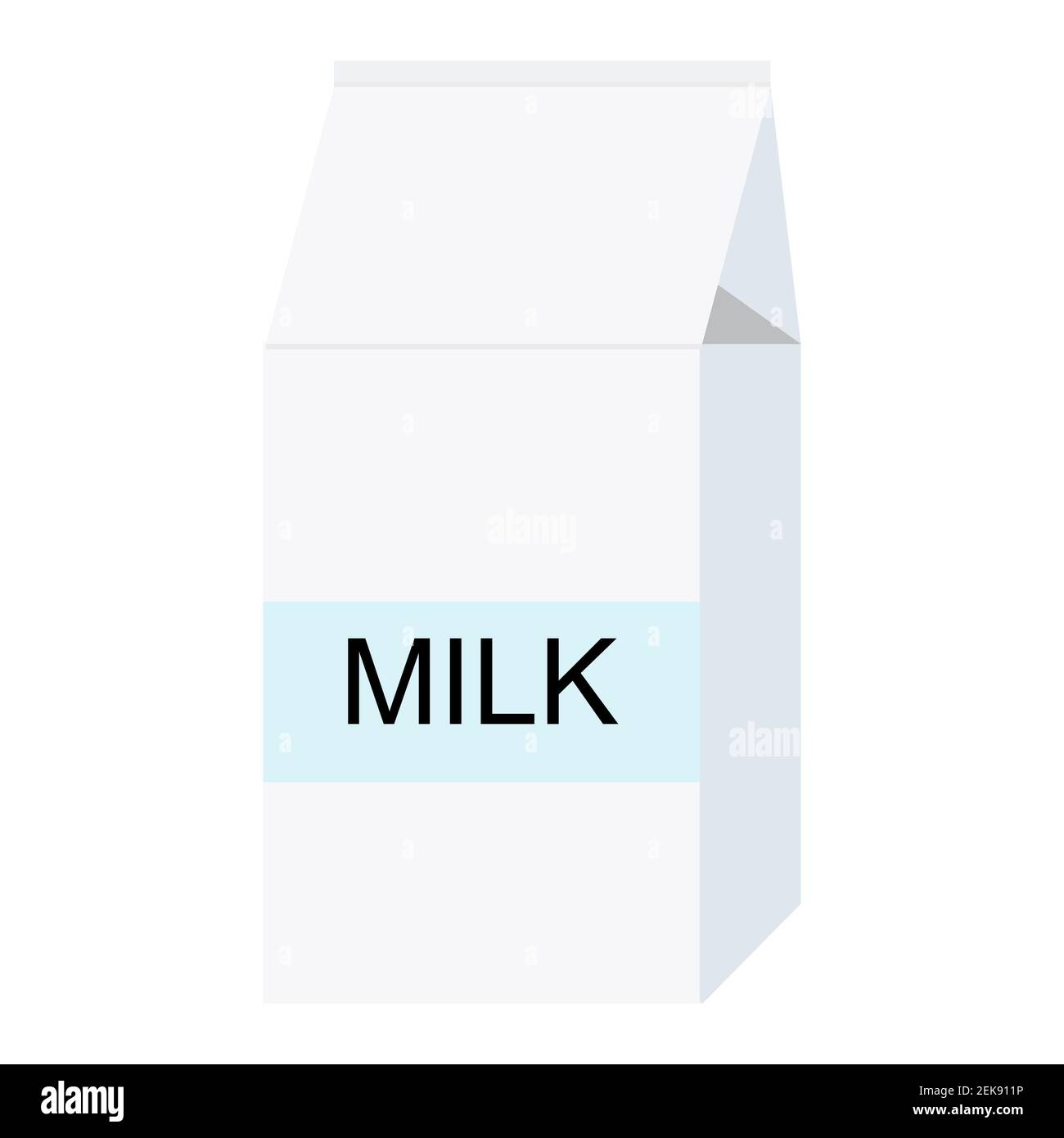 Icône de boîte de lait sur fond blanc vectoriel. Banque D'Images